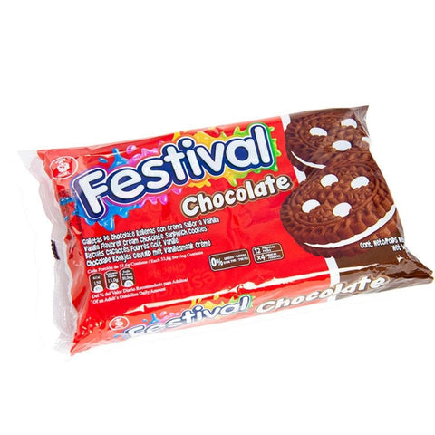 Double Biscuit with Chocolate Cream, 403g - Galletas Festival Chocolate
